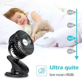 img 2 attached to 🌬️ Portable Mini Clip-on Fan for Stroller - Battery Operated, Rechargeable 2500mAh Battery, USB Power - Ideal for Office, Outdoor, and Travel Use