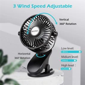 img 1 attached to 🌬️ Portable Mini Clip-on Fan for Stroller - Battery Operated, Rechargeable 2500mAh Battery, USB Power - Ideal for Office, Outdoor, and Travel Use