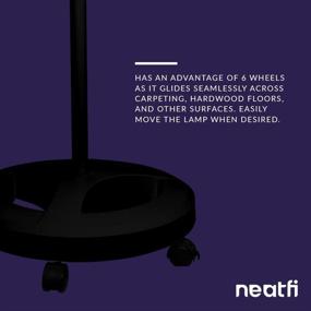 img 3 attached to 🌟 Neatfi LED Floor Stand with 6 Wheels Rolling Base - Universal Floor Stand for LED Clamp Lamps and Magnifying Lamps - Ideal for Work, Study, Needlework - Black