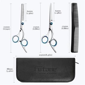 img 2 attached to Futone Hair Cutting Scissors Shears Set: Ultimate Hairdressing Kit with Trimming, Texturing, and Thinning Tools - Perfect for Barbers, Salons, and Home Use (8 PCS)