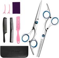 futone hair cutting scissors shears set: ultimate hairdressing kit with trimming, texturing, and thinning tools - perfect for barbers, salons, and home use (8 pcs) logo