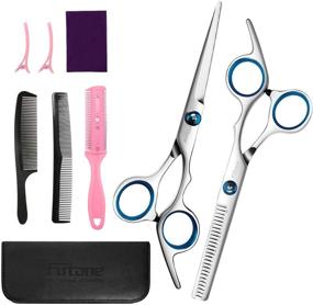 img 4 attached to Futone Hair Cutting Scissors Shears Set: Ultimate Hairdressing Kit with Trimming, Texturing, and Thinning Tools - Perfect for Barbers, Salons, and Home Use (8 PCS)