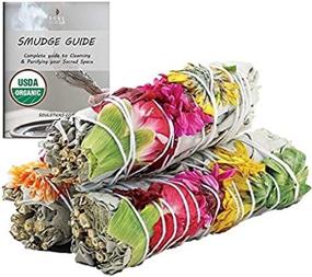 img 2 attached to Organic White Sage Smudge Sticks with Flowers - Ideal for Cleansing Home, Meditation, Yoga, Healing and Smudging | Sustainably Sourced California White Sage Bundles (3 Pack - 4 Inch)