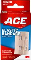 🩹 ace 3 inch elastic bandage with clips, beige: perfect for sports, enhanced comfort, soft feel логотип