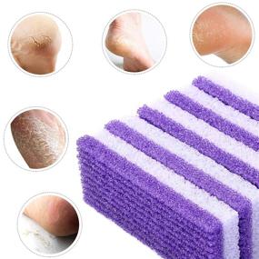 img 1 attached to 🦶 6 Pack Foot Pumice Stone - Double Sided Foot Scrubbers for Pedicure and Callus Removal - Purple Pumice Sponge Heel Buffer - Get Rid of Dead Skin on Feet