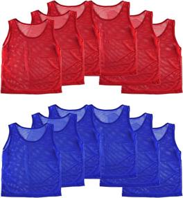 img 4 attached to 🏀 Super Z Outlet Nylon Mesh Scrimmage Team Practice Vests Pinnies Jerseys (12-Pack) - Ideal for Youth Sports Basketball, Soccer, Football