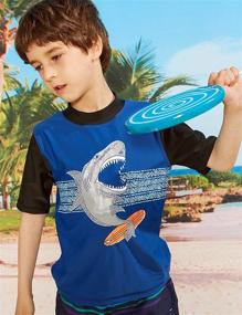 img 1 attached to Boys' Swimwear: PHIBEE Short Sleeve Protection Swimwear for Optimal Sun Safety