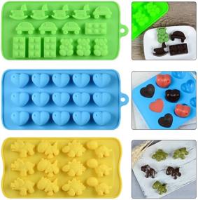 img 2 attached to 🍫 Nonstick BPA Free Chocolate Molds Set - Silicone Candy & Gummy Molds with Assorted Cute Designs Including Stars, Hearts, Dinosaurs, Robots - Pack of 6