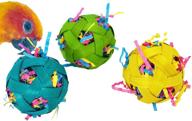🐦 bonka bird toys 1237 - pack of 3 natural stuffed bamboo balls, 2" - parrot bird toy with foraging foot craft talon cage logo
