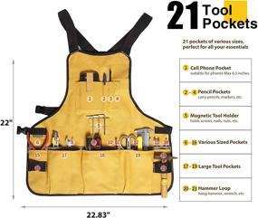 img 3 attached to 🛠️ Durable Briteree Work Tool Apron for Men and Women: Torso Length, 21 Tool Pockets