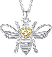 💖 sterling silver celtic knot heart bee necklace: a thoughtful gift for women and girls logo