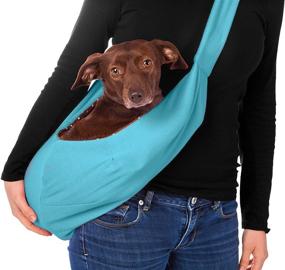 img 3 attached to 🐾 iPrimio Hands-Free Reversible Dog and Cat Sling Carrier – Light Blue Soft Bag for Outdoor Travel – Suitable for Puppy, Small Dogs, and Cats – Pouch and Tote Design