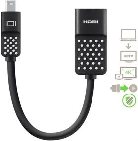 img 1 attached to Belkin Mini DisplayPort to HDMI Adapter - 4k Compatibility (Black)