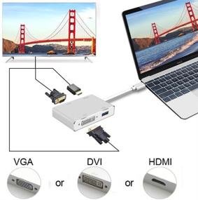 img 3 attached to ⚡️ Адаптер USB C к HDMI/DVI/VGA/USB 3.0, хаб USB 3.1 Type-C для MacBook/Pro/Air, совместим с Thunderbolt 3, конвертер 4K VGA HDMI DVI, мульти-мониторный адаптер для мониторов MacBook и проектора