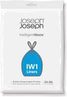 joseph joseph iw1 general waste liners - custom fit bags for totem 24-36l/6.3-9.5 gal, 20-pack in black logo