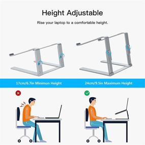 img 2 attached to 🖥️ Премиум стойка для ноутбука с регулируемой высотой: GIKERSY Эргономичная стойка для компьютера на столе - подходит для ноутбуков MacBook Air Pro, Dell XPS и других с диагональю от 10 до 15,6 дюймов