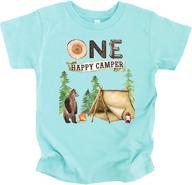 🎉 1 year anniversary "one happy camper" camping outdoor themed t-shirts and raglans for boys and girls logo