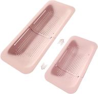 🍴 extendable kitchen strainer basket, ylmkde colander, collapsible sink strainer, portable drain basket for washing vegetables and fruits, draining cooked pasta and drying dishes (pink) logo