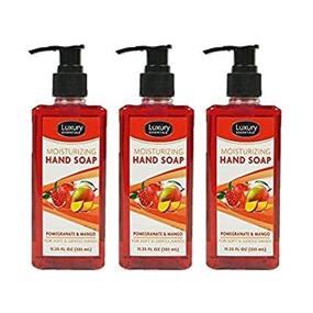 img 1 attached to Luxury Essentials Mango Pomegranate Hand Soap, 3-Pack, 11.25 Oz Bottle, for Kitchen and Bathroom, Liquid Soap Value Pack