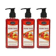 luxury essentials mango pomegranate hand soap, 3-pack, 11.25 oz bottle, for kitchen and bathroom, liquid soap value pack logo