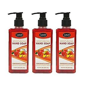 img 4 attached to Luxury Essentials Mango Pomegranate Hand Soap, 3-Pack, 11.25 Oz Bottle, for Kitchen and Bathroom, Liquid Soap Value Pack