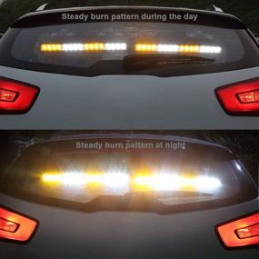 img 3 attached to 🚨 2 in 1 LED Amber White Traffic Advisor Strobe Light Bar: Versatile Safety Warning for Trucks, Police Cars, Construction Vehicles - WOWTOU Directional Flashing Emergency Caution Lighting