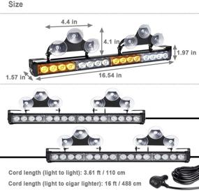 img 1 attached to 🚨 2 in 1 LED Amber White Traffic Advisor Strobe Light Bar: Versatile Safety Warning for Trucks, Police Cars, Construction Vehicles - WOWTOU Directional Flashing Emergency Caution Lighting