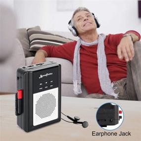 img 3 attached to 🎶 Byron Statics Portable Cassette Players: Walkman Cassette Player Convert to MP3 WAV, USB Flash Connectivity, Built-in Mic and Speaker - Belt Clip, Earbud Included - 2 AA Battery Powered