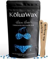👙 koluawax blue bikini babe – coarse hair removal hard wax beads 1lb refill for brazilian, underarms, back and chest logo