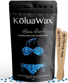 img 1 attached to 👙 KoluaWax Blue Bikini Babe – Coarse Hair Removal Hard Wax Beads 1lb Refill for Brazilian, Underarms, Back and Chest