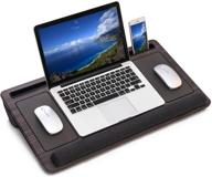 hlead laptop lap desk: the ultimate portable desk for left and right-handers with mouse pad, wrist pad, & dual cushion – perfect for home office use! logo