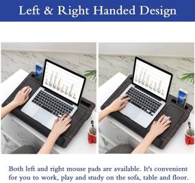 img 3 attached to HLead Laptop Lap Desk: The Ultimate Portable Desk for Left and Right-Handers with Mouse Pad, Wrist Pad, & Dual Cushion – Perfect for Home Office Use!