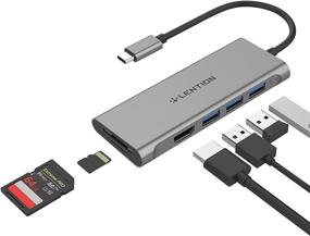 img 4 attached to LENTION USB C Hub with 4K HDMI, 3 USB 3.0, SD 3.0 Card Reader - Compatible with 2020-2016 MacBook Pro 13/15/16, New iPad Pro/Mac Air/Surface, Chromebook - Multi-Port Dongle Adapter (CB-C34, Gray)