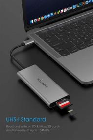 img 1 attached to LENTION USB C Hub with 4K HDMI, 3 USB 3.0, SD 3.0 Card Reader - Compatible with 2020-2016 MacBook Pro 13/15/16, New iPad Pro/Mac Air/Surface, Chromebook - Multi-Port Dongle Adapter (CB-C34, Gray)