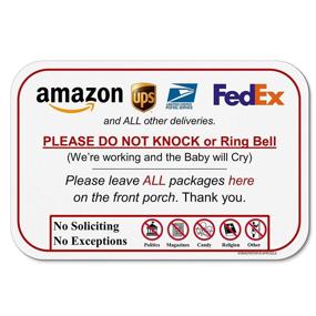 img 4 attached to Leave Package Sign Knock Ring Occupational Health & Safety Products and Safety Signs & Signals