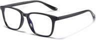 👓 square blue light blocking glasses for computer gaming - clear nerd eyeglasses frame to prevent eye strain and filter blue ray light logo