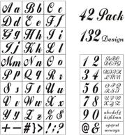 🎨 wood painting letter stencils - 42 pack alphabet stencil templates with numbers and signs, reusable plastic stencils for wood burning, wall art, and crafts, in 2 fonts and 132 designs logo