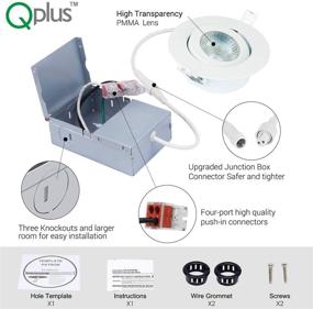 img 1 attached to 🔦 QPLUS 4 дюйма Отрегулироваемая вращающаяся воздухонепроницаемая светодиодная встраиваемая освещенность: передовое промышленное электротехническое решение.