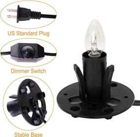 img 2 attached to 🔌 Venforze Himalayan Salt Lamp Cord Replacement Kit with Dimmer Switch and E12 Halogen Bulbs (6-Pack) - 5 Feet Cords with Base Assembly Included