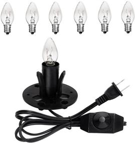 img 4 attached to 🔌 Venforze Himalayan Salt Lamp Cord Replacement Kit with Dimmer Switch and E12 Halogen Bulbs (6-Pack) - 5 Feet Cords with Base Assembly Included