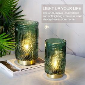 img 3 attached to 🌿 Cordless Battery Operated Table Lamp, LED Nightlight with Timer, Decorative Lighting for Home Decor - L Green