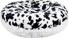 img 3 attached to 🐴 BESSIE AND BARNIE Signature Spotted Pony/Snow White Luxury Shag Pet Bed: Plush Faux Fur Bagel Style (Multiple Sizes)