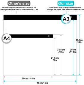 img 3 attached to ✏️ GEMITTO Dimmable Light Box for Tracing A3 Drawing Board Light Pad - Ideal for Diamond Art Painting, Adjustable Illuminated LED Tracing Pad - Perfect Art Supplies for Kids, Artists, Drawing, Sketching, Animation