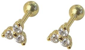 img 4 attached to 💎 Sterling Silver 925 CZ Diamond Crystal Tragus Earring Studs - Little Flower Cartilage Stud Earrings for Women and Girls - Hypoallergenic Sensitive Ears - Dainty Barbell Ear Piercing Fashion Jewelry