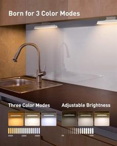 img 3 attached to 🔌 Baseus 42LED Wireless Under Cabinet Lighting, Magnetic Closet Light - Dimmable, Touch Control, Adjustable Color Temperature & Brightness - Rechargeable USB-C Powered Kitchen Cabinet Lighting