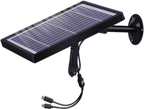 img 4 attached to ⚡ LONNKY Solar Panel for Wireless Outdoor Camera - DC Type-C/Micro USB Port, Continuous Power Supply, 5V 3.5W, 10FT Power Cable Included