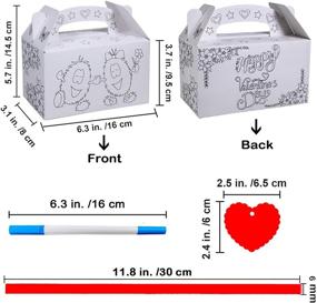 img 2 attached to 48 Sets DIY Color Your Own Valentine's Day Treat Boxes: Monster Prints Goodie Boxes - Perfect Bulk Party Favor Containers with Heart Tags for Kids & Classroom Supplies