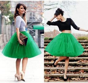 img 3 attached to 👸 Babyonline Princess Tutu Tulle Midi Knee Length Skirt for Ladies: Stylish Underskirt for a Royal Look