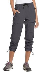 img 3 attached to 👖 BALEAF Women's Outdoor Hiking Cargo Pants Capris - Lightweight, Water-Resistant, UPF 50, with Zippered Pockets