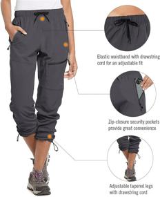 img 1 attached to 👖 BALEAF Women's Outdoor Hiking Cargo Pants Capris - Lightweight, Water-Resistant, UPF 50, with Zippered Pockets